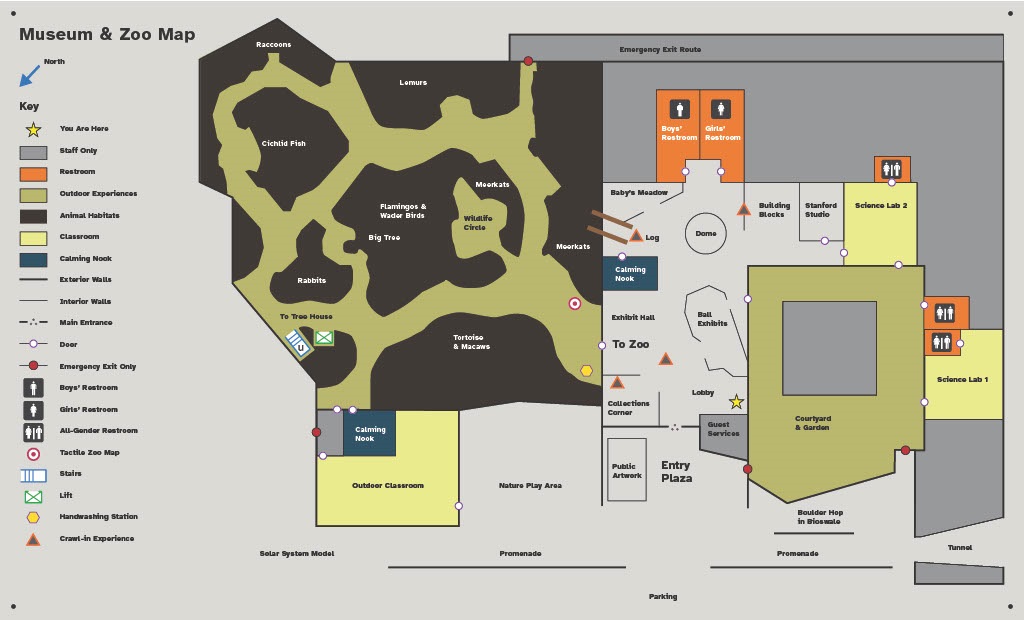 A map of the Palo Alto Junior Museum & Zoo